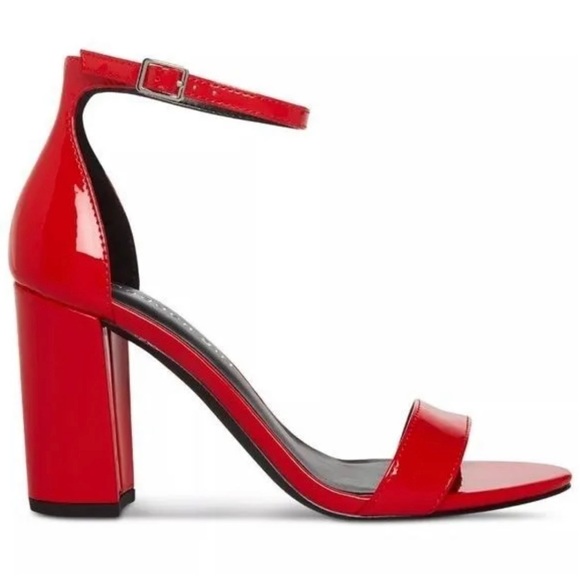 MADDEN GIRL Beella Red Patent PU 3.5”Block Heel Round Toe Strappy 5M - Picture 2 of 7